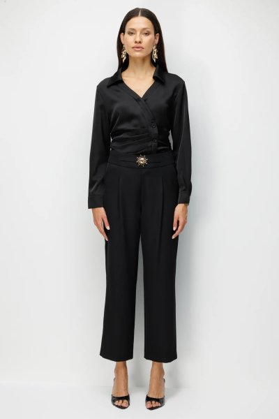 Ekol Güneş Aksesuarlı Pileli Pantolon