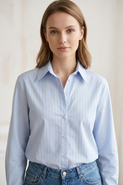 Fit Kesim Çizgili Gömlek
