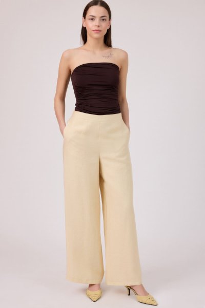 Geniş paça tencel pantolon