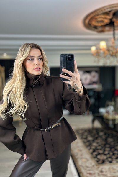 OMUZ APOLET DETAYLI HAKİM YAKA ATLAS CEKET