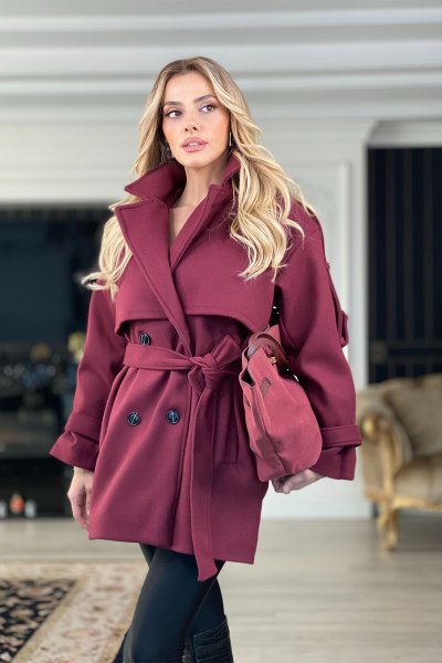 OMUZ APOLETLİ KRUVAZE KABAN