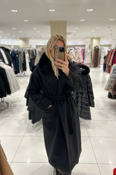 YAKA ORJİNAL KÜRKLÜ TORBA CEP PUNTA DİKİŞLİ KAŞE KABAN