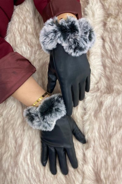 BİLEĞİ KÜRKLÜ DERİ ELDİVEN