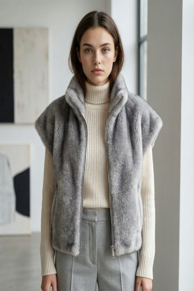 YARASA KOL SUNİ KÜRK YELEK