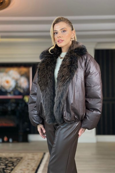 YAKA KÜRK DETAYLI ŞİŞME MONT