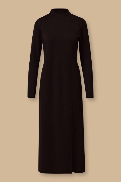 taşlı yırtmaç detaylı elbise