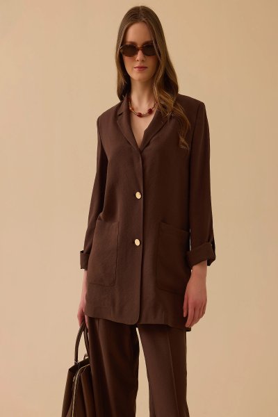 cep detaylı blazer ceket