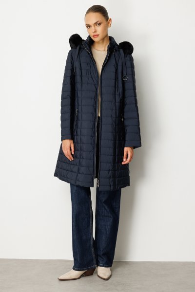 KAPŞONU KÜRK DETAYLI KAPİTONE KABAN