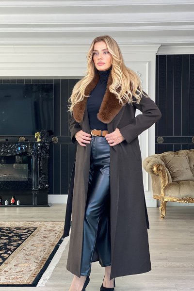 KÜRK DETAYLI 130 CM UZUN KAŞE KABAN